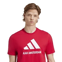 Men's adidas  Red Ajax Three-Stripe Wordmark T-Shirt