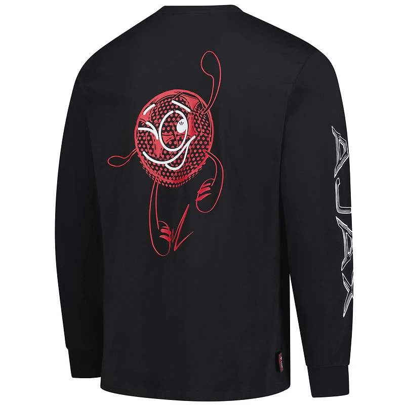 T-shirt à manches longues adidas Ajax Culturewear Graphic pour homme noir