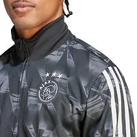 Haut de survêtement entièrement zippé adidas Ajax Lifestyle pour hommes noir