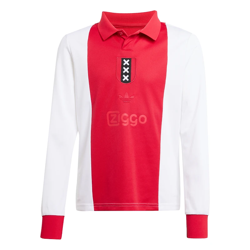 Maillot à manches longues adidas Originals blanc pour jeune, réplique du 125e anniversaire de l'Ajax