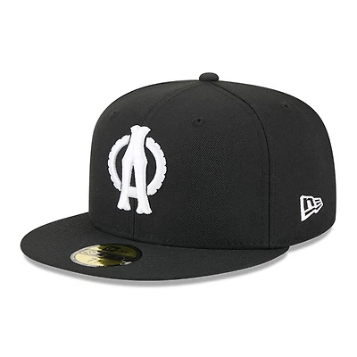 Casquette ajustée 59FIFTY Akron RubberDucks noire New Era pour homme