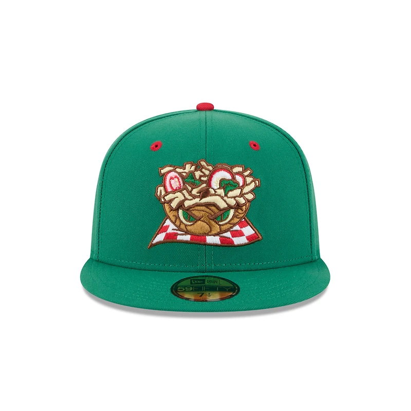 Casquette ajustée 59FIFTY Akron RubberDucks verte New Era pour homme