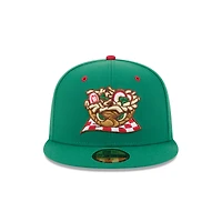 Casquette ajustée 59FIFTY Akron RubberDucks verte New Era pour homme
