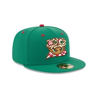 Casquette ajustée 59FIFTY Akron RubberDucks verte New Era pour homme