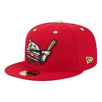 Men's New Era  Red Akron RubberDucks Theme Nights 59FIFTY Fitted Hat