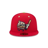 Casquette ajustée 59FIFTY Akron RubberDucks pour homme New Era Red