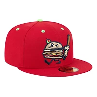 Casquette ajustée 59FIFTY Akron RubberDucks pour homme New Era Red