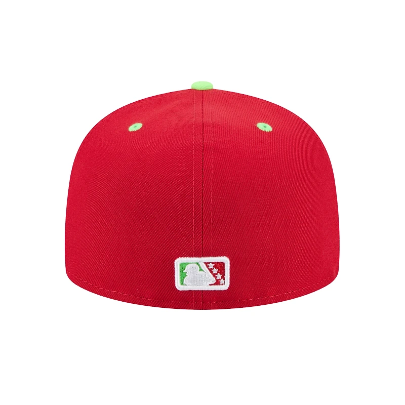 Casquette ajustée 59FIFTY Akron RubberDucks pour homme New Era Red