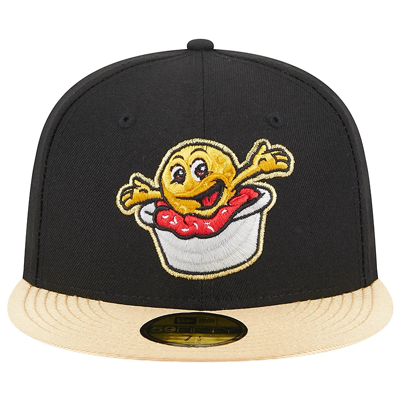 Casquette ajustée 59FIFTY Akron RubberDucks pour hommes New Era noire soirées à thème Choucroute Balls