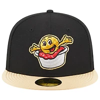 Casquette ajustée 59FIFTY Akron RubberDucks pour hommes New Era noire soirées à thème Choucroute Balls