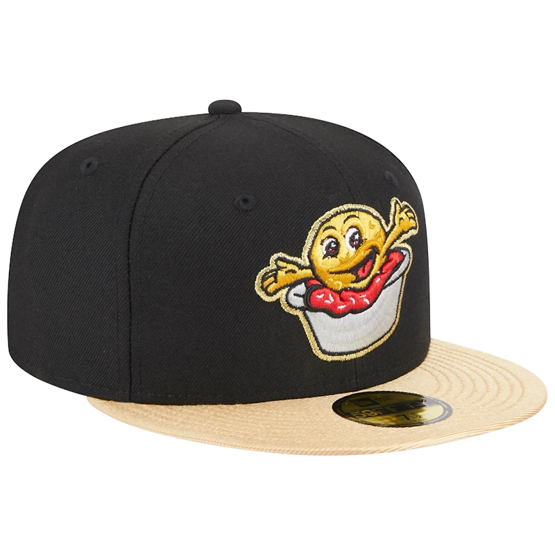 Men's New Era Black Akron RubberDucks Theme Nights Sauerkraut Balls  59FIFTY Fitted Hat