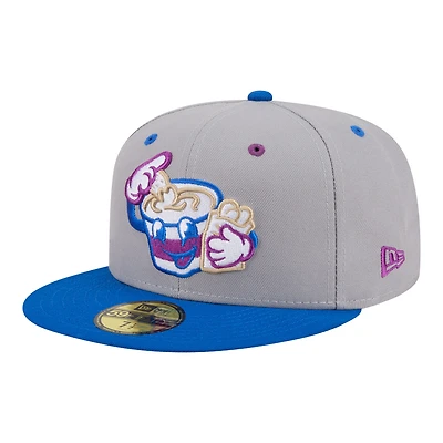 Men's New Era  Gray/Blue Akron RubberDucks Minor League Theme Nights 59FIFTY Fitted Hat