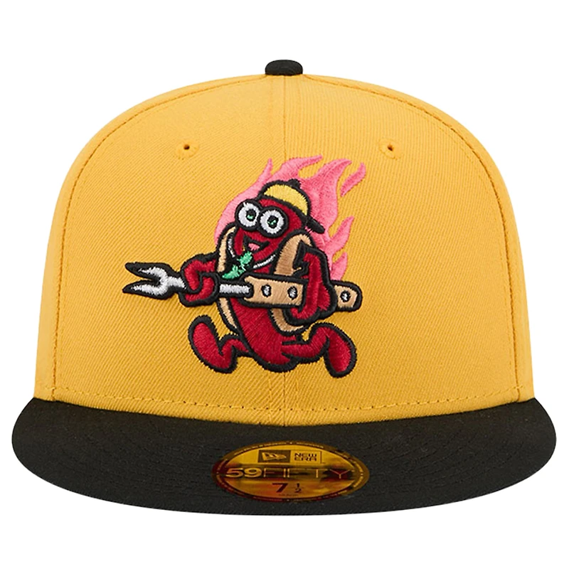 Men's New Era Yellow Akron RubberDucks Copa de la Diversión 59FIFTY Fitted Hat