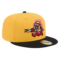 Men's New Era Yellow Akron RubberDucks Copa de la Diversión 59FIFTY Fitted Hat