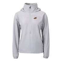 Women's Cutter & Buck Gray Akron RubberDucks Charter Eco Recycled Half-Zip Anorak Jacket
