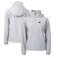 Women's Cutter & Buck Gray Akron RubberDucks Charter Eco Recycled Half-Zip Anorak Jacket