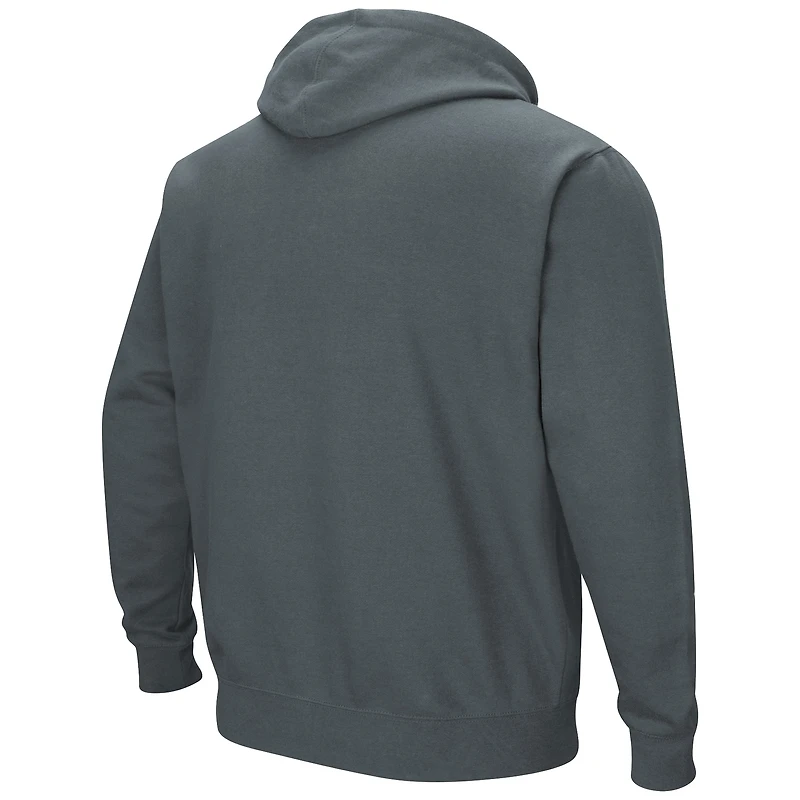 Men's Colosseum Charcoal Akron Zips Arch & Logo 3.0 Pullover Hoodie