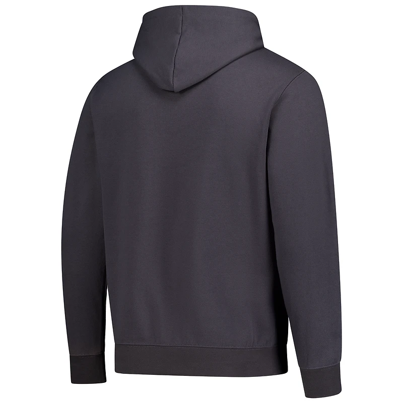 Sweat à capuche zippé Colosseum Akron gris anthracite pour homme avec logo et arche