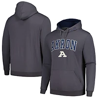 Chandail à capuchon Colosseum Charcoal Akron Zips Arch et Logo pour hommes