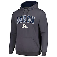 Chandail à capuchon Colosseum Charcoal Akron Zips Arch et Logo pour hommes