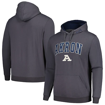 Chandail à capuchon Colosseum Charcoal Akron Zips Arch et Logo pour hommes