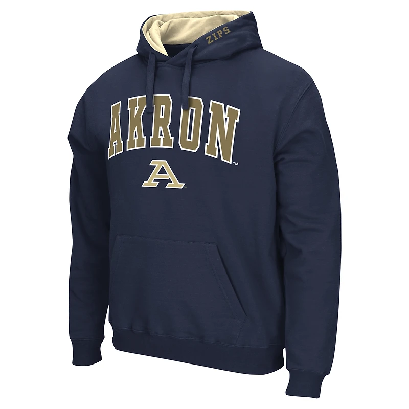 Sweat à capuche Colosseum Navy Akron Zips Arch & Logo pour hommes