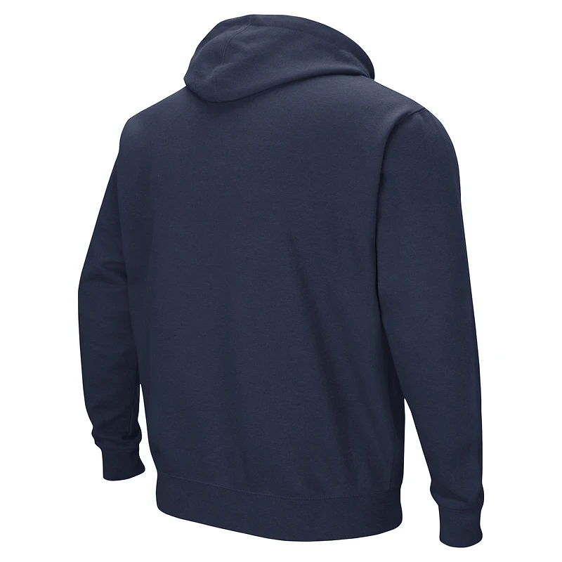 Sweat à capuche Colosseum Navy Akron Zips Arch & Logo pour hommes