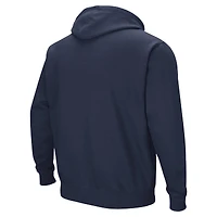 Sweat à capuche Colosseum Navy Akron Zips Arch & Logo pour hommes
