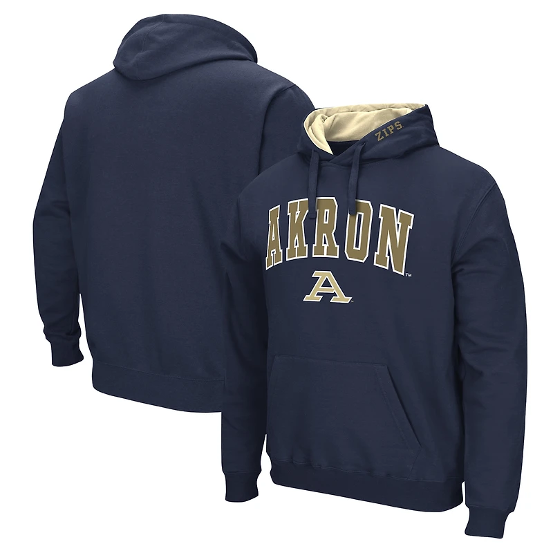 Sweat à capuche Colosseum Navy Akron Zips Arch & Logo pour hommes