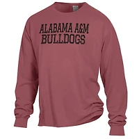 Men's ComfortWash Maroon Alabama A&M Bulldogs Stack Garment Dyed Long Sleeve T-Shirt