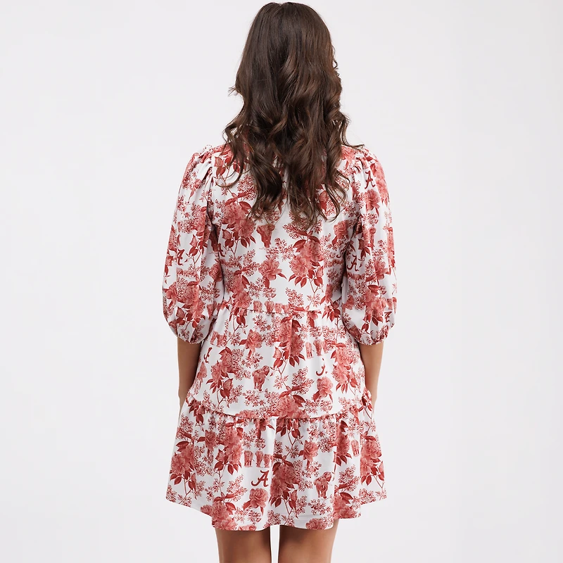 Smith & Quinn Crimson Alabama Tide Tory Tiered Dress