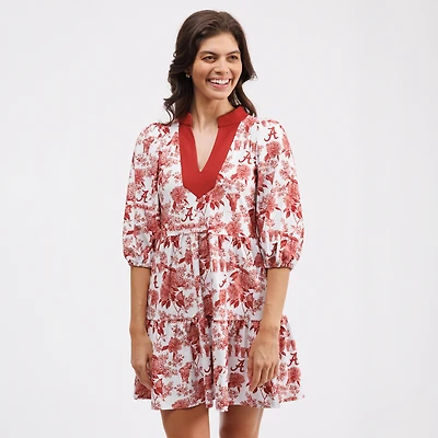 Smith & Quinn Crimson Alabama Tide Tory Tiered Dress