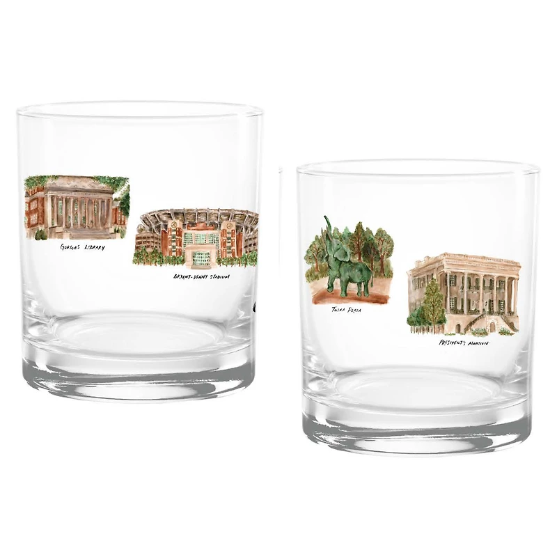 Ensemble de deux verres à whisky Laura Wilcox University Hall de 473 ml (Alabama Crimson Tide)