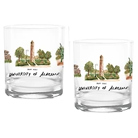 Ensemble de deux verres à whisky Laura Wilcox University Hall de 473 ml (Alabama Crimson Tide)