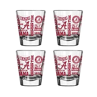 Lot de 4 verres à liqueur Alabama Crimson Tide de 56 ml