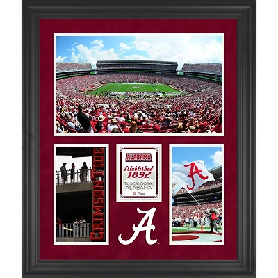 Collage encadré à 3 ouvertures du stade Bryant-Denny de l'Alabama Crimson Tide 20'' x 24''