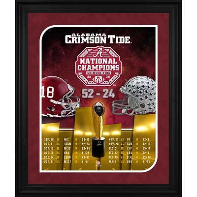 Collage encadré 20" x 24" des champions nationaux des éliminatoires de football universitaire 2020 de l'Alabama Crimson Tide