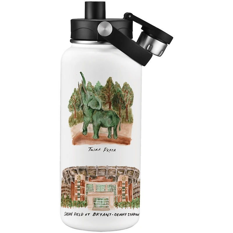 Alabama Crimson Tide Laura Wilcox Watercolors 34oz. Water Bottle