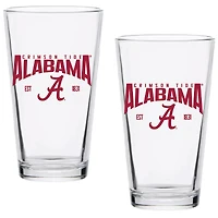 Alabama Crimson Tide Two-Pack 16oz. Established Pint Glass Set