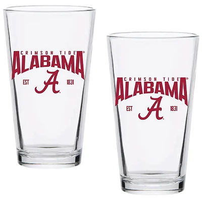 Alabama Crimson Tide Two-Pack 16oz. Established Pint Glass Set