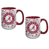 Ensemble de deux tasses florales Alabama Crimson Tide