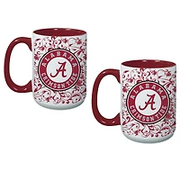 Alabama Crimson Tide Two-Pack Floral Mug Set