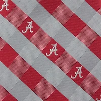 Alabama Crimson Tide Woven Checkered Tie - Crimson/Gray
