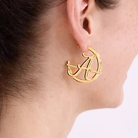 Boucles d'oreilles créoles BaubleBar Alabama Crimson Tide avec logo