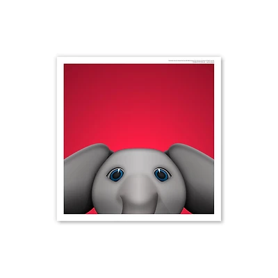 Big Al Alabama Crimson Tide 12" x 12" Minimalist Mascot Square Poster Print