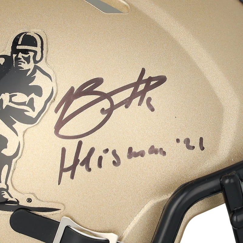 Bryce Young Alabama Crimson Tide Autographed Riddell Gold Heisman Speed Mini Helmet with "Heisman 21" Inscription