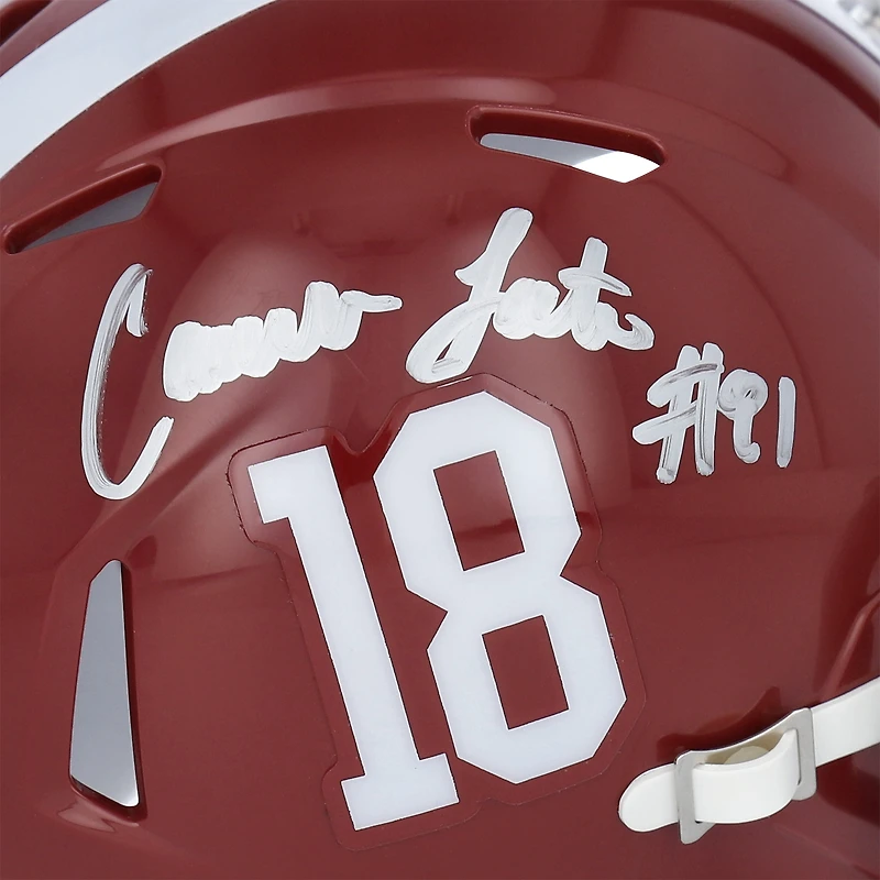 Casque Riddell Speed ​​Mini autographié par Cameron Latu Alabama Crimson Tide