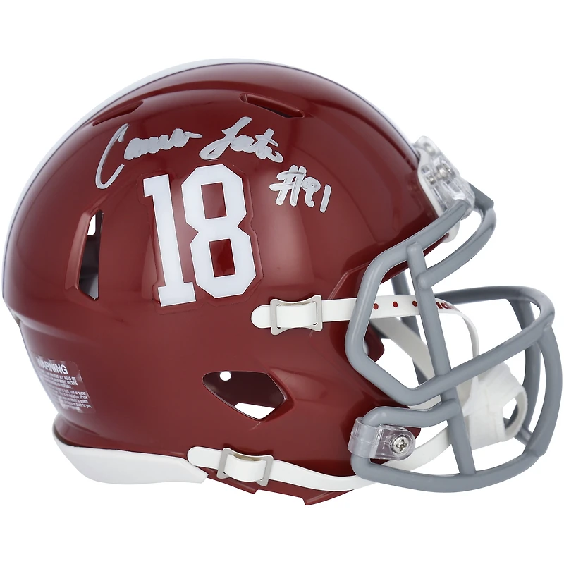 Casque Riddell Speed Mini autographié par Cameron Latu (Alabama Crimson Tide)