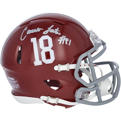 Casque Riddell Speed ​​Mini autographié par Cameron Latu (Alabama Crimson Tide)