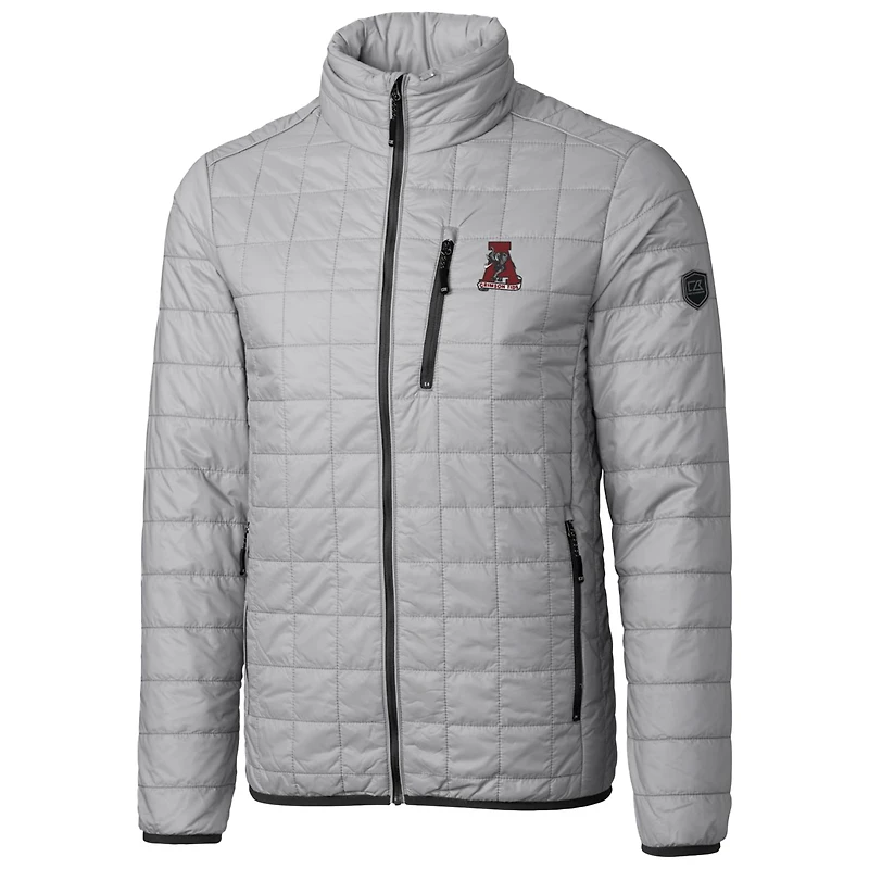 Veste matelassée isolante entièrement zippée Rainier PrimaLoft Eco avec logo de l'équipe principale l'Alabama Crimson Tide Cutter & Buck Gray